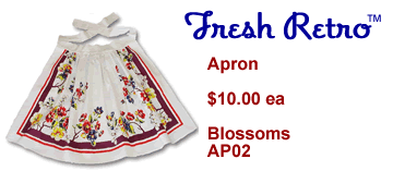 Vintage Tablecloth Apron Blossoms Pattern