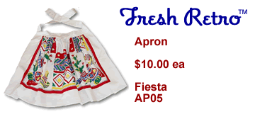 Vintage Tablecloth Apron Fiesta Pattern
