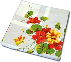 Nasturtiums table cloth with bright and bold flower pattern